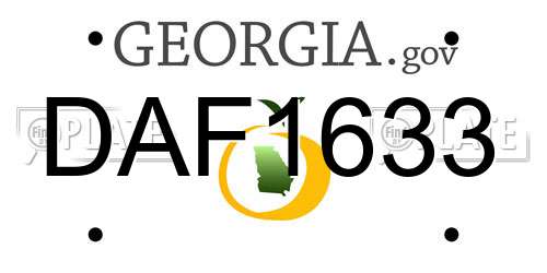 DAF1633 Georgia License Plate