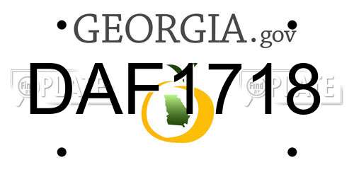 DAF1718 Georgia License Plate