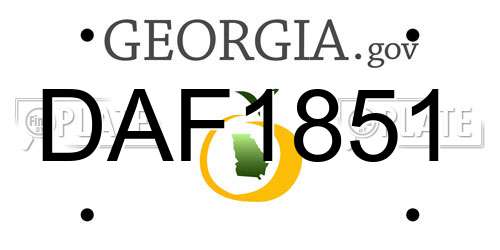 DAF1851 Georgia License Plate