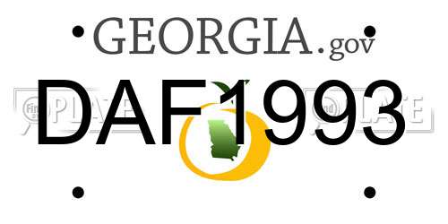 DAF1993 Georgia License Plate