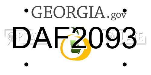 DAF2093 Georgia License Plate