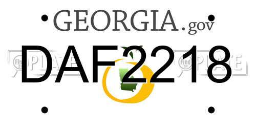DAF2218 Georgia License Plate