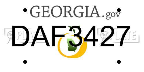 DAF3427 Georgia License Plate
