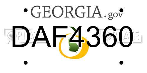 DAF4360 Georgia License Plate