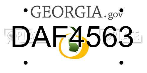 DAF4563 Georgia License Plate