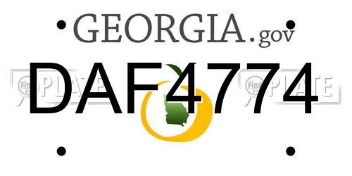 DAF4774 Georgia License Plate