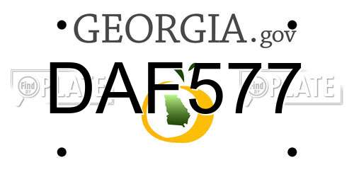 DAF577 Georgia License Plate
