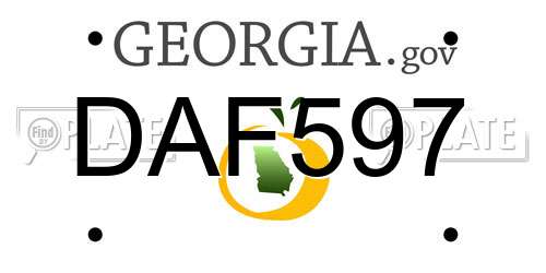 DAF597 Georgia License Plate