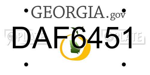 DAF6451 Georgia License Plate