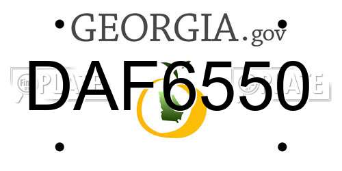 DAF6550 Georgia License Plate