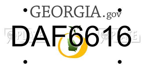 DAF6616 Georgia License Plate