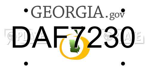 DAF7230 Georgia License Plate