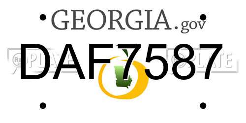DAF7587 Georgia License Plate