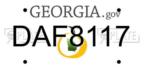 DAF8117 Georgia License Plate