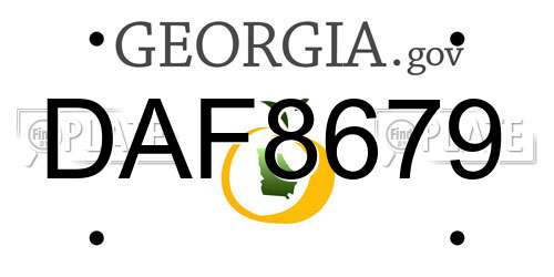 DAF8679 Georgia License Plate