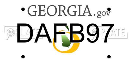 DAFB97 Georgia License Plate