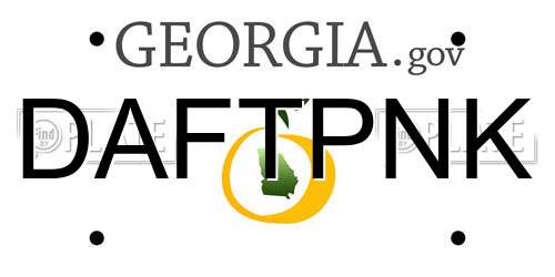 DAFTPNK Georgia License Plate