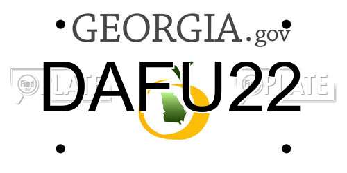 DAFU22 Georgia License Plate