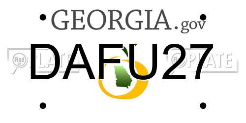 DAFU27 Georgia License Plate