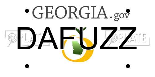DAFUZZ Georgia License Plate