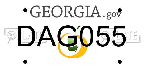 DAG055 Georgia License Plate