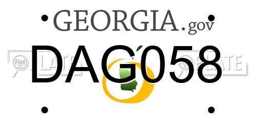 DAG058 Georgia License Plate