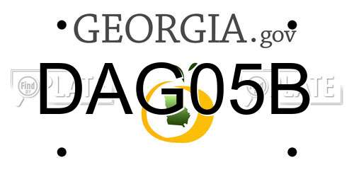 DAG05B Georgia License Plate