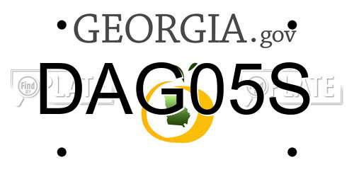 DAG05S Georgia License Plate