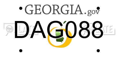 DAG088 Georgia License Plate