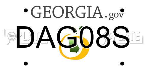 DAG08S Georgia License Plate