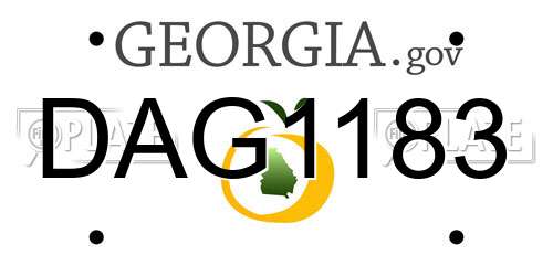 DAG1183 Georgia License Plate