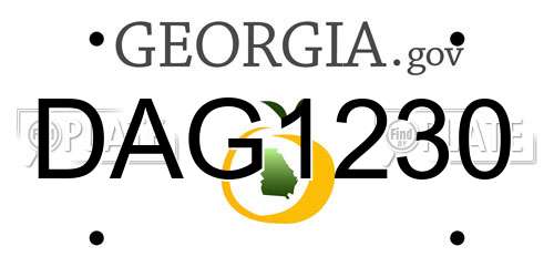 DAG1230 Georgia License Plate