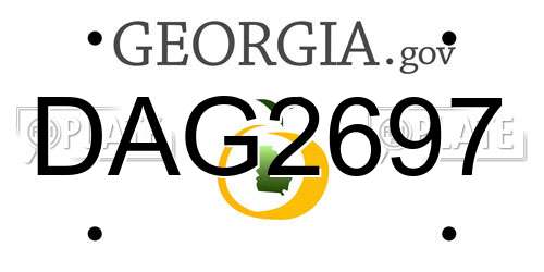 DAG2697 Georgia License Plate