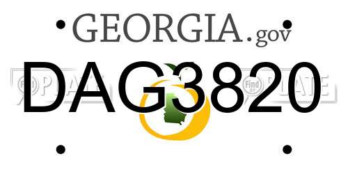 DAG3820 Georgia License Plate