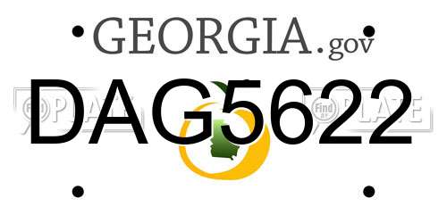 DAG5622 Georgia License Plate