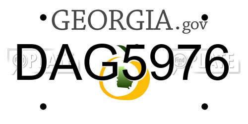 DAG5976 Georgia License Plate