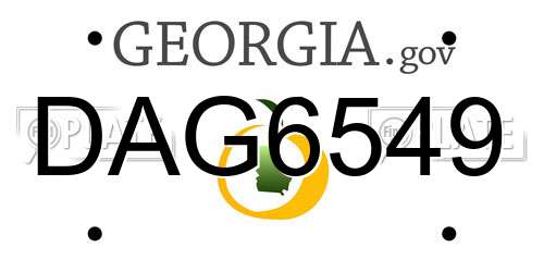 DAG6549 Georgia License Plate