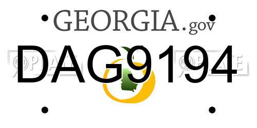 DAG9194 Georgia License Plate