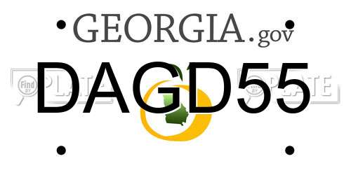 DAGD55 Georgia License Plate