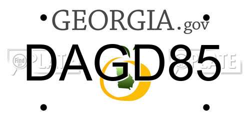 DAGD85 Georgia License Plate