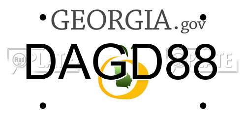 DAGD88 Georgia License Plate