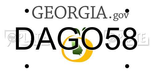 DAGO58 Georgia License Plate