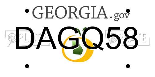 DAGQ58 Georgia License Plate