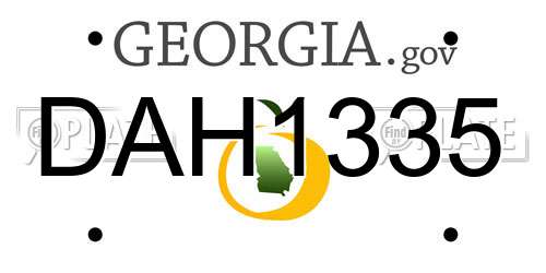 DAH1335 Georgia License Plate