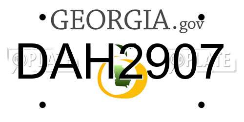 DAH2907 Georgia License Plate