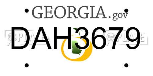 DAH3679 Georgia License Plate