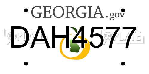 DAH4577 Georgia License Plate