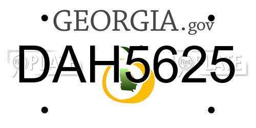 DAH5625 Georgia License Plate