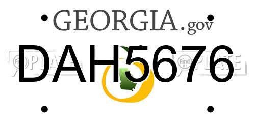 DAH5676 Georgia License Plate