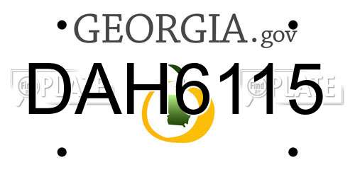 DAH6115 Georgia License Plate